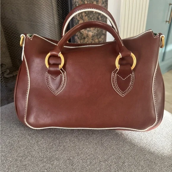 NWOT Dooney & Bourke Florentine Edge Medium Satchel in Chestnut - Picture 2 of 7